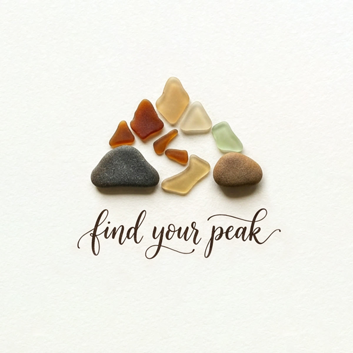 Motivational Range Rustic Mountain Sea Glass Framed Art - Seaglass Card - 8" X 8" - image 1