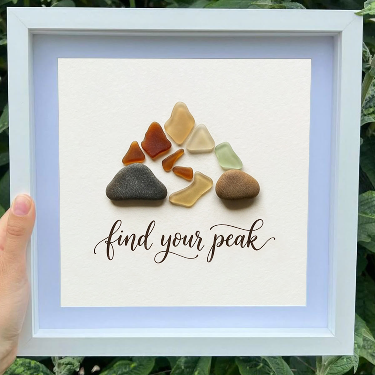 Motivational Range Rustic Mountain Sea Glass Framed Art - image 3