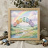 "After Every Storm Comes A Rainbow" Birds Sea Glass Framed Art - Oak - 8" X 8" - image 5