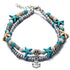 Boho Sea Charm Double Strand Turquoise Beaded Anklet - image 11