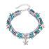 Boho Sea Charm Double Strand Turquoise Beaded Anklet - image 9