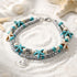 Boho Sea Charm Double Strand Turquoise Beaded Anklet - image 10