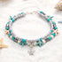 Boho Sea Charm Double Strand Turquoise Beaded Anklet - image 7