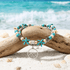 Boho Sea Charm Double Strand Turquoise Beaded Anklet - Sea Wave - image 13