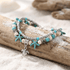 Boho Sea Charm Double Strand Turquoise Beaded Anklet - image 4
