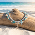 Boho Sea Charm Double Strand Turquoise Beaded Anklet - Starfish - image 6