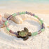 Sea Turtle Boho Beach Jewelry Beaded Anklet - Crafted from Recycled Glass to Save Marine Animals - Sea Turtle - 6.3"/16cm - image 0