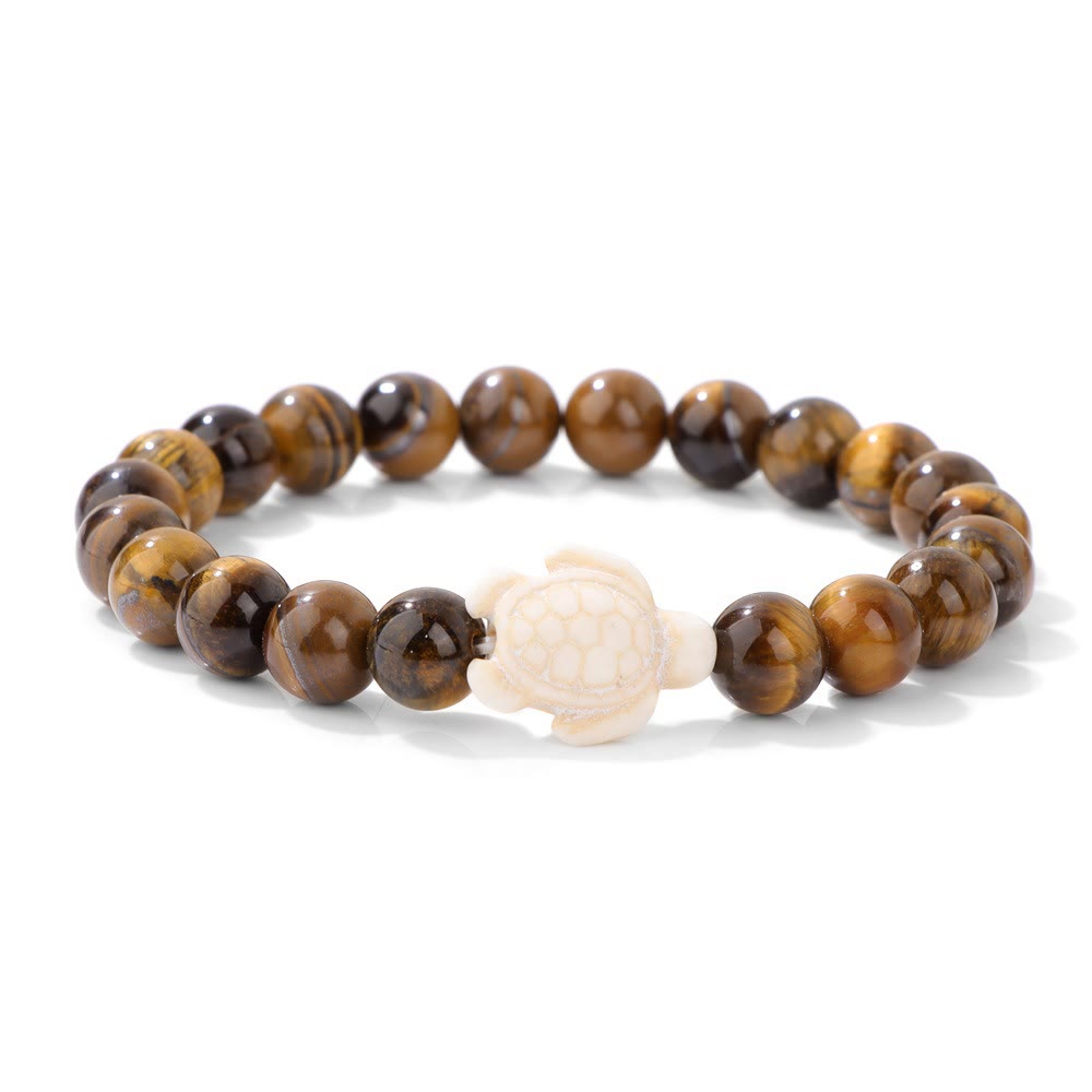 Ocean Agate Sea Turtle Beaded Stretch Bracelet - Recycled Sea Glass Beads Supporting Ocean Cleanup - image 17