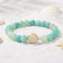 Ocean Agate Sea Turtle Beaded Stretch Bracelet - Recycled Sea Glass Beads Supporting Ocean Cleanup - Green Weathered Agate - 7.48"/19cm - image 10