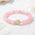 Ocean Agate Sea Turtle Beaded Stretch Bracelet - Recycled Sea Glass Beads Supporting Ocean Cleanup - Rose Quartz - 7.48"/19cm - image 22