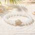 Ocean Agate Sea Turtle Beaded Stretch Bracelet - Recycled Sea Glass Beads Supporting Ocean Cleanup - White Agate - 7.48"/19cm - image 24