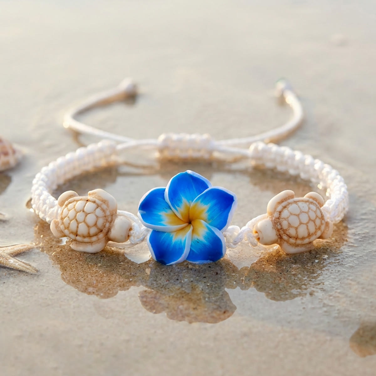 Hand-Woven Plumeria & Sea Turtle Rope Bracelet- Recycled Ocean Jewelry That Restores Marine Habitats - image 5