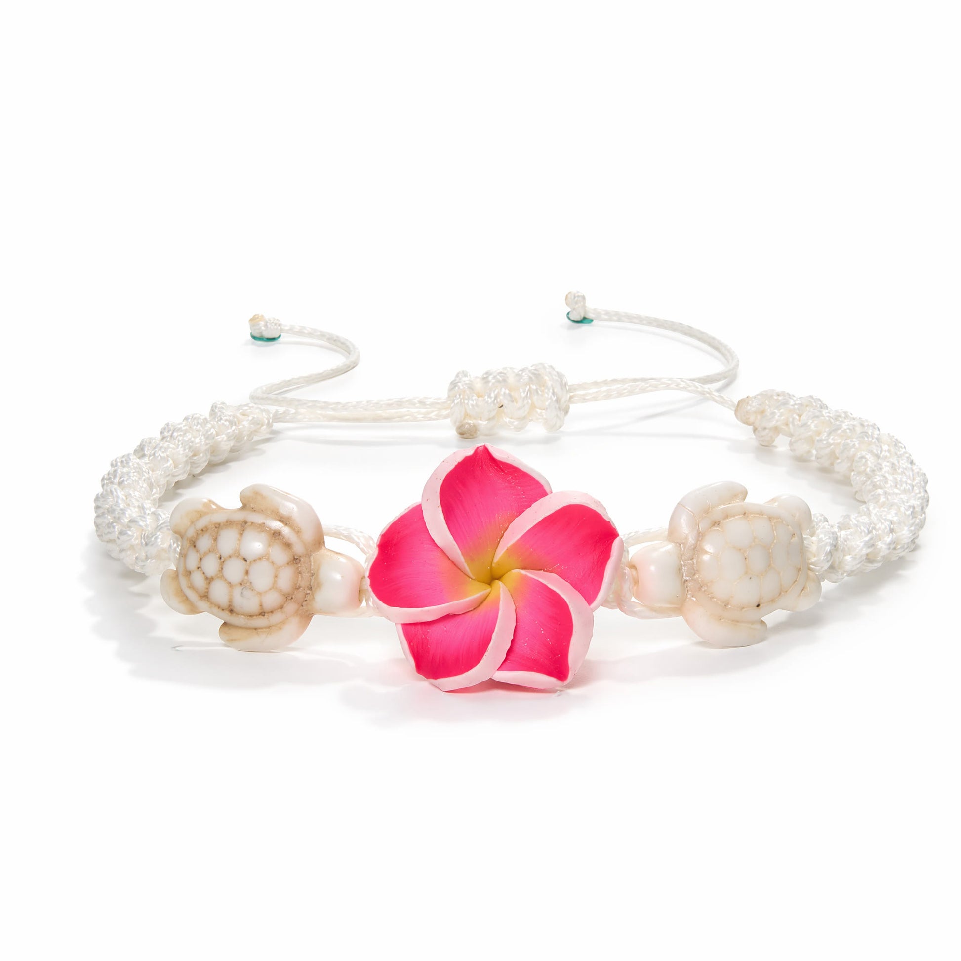 Hand-Woven Plumeria & Sea Turtle Rope Bracelet- Recycled Ocean Jewelry That Restores Marine Habitats - image 9