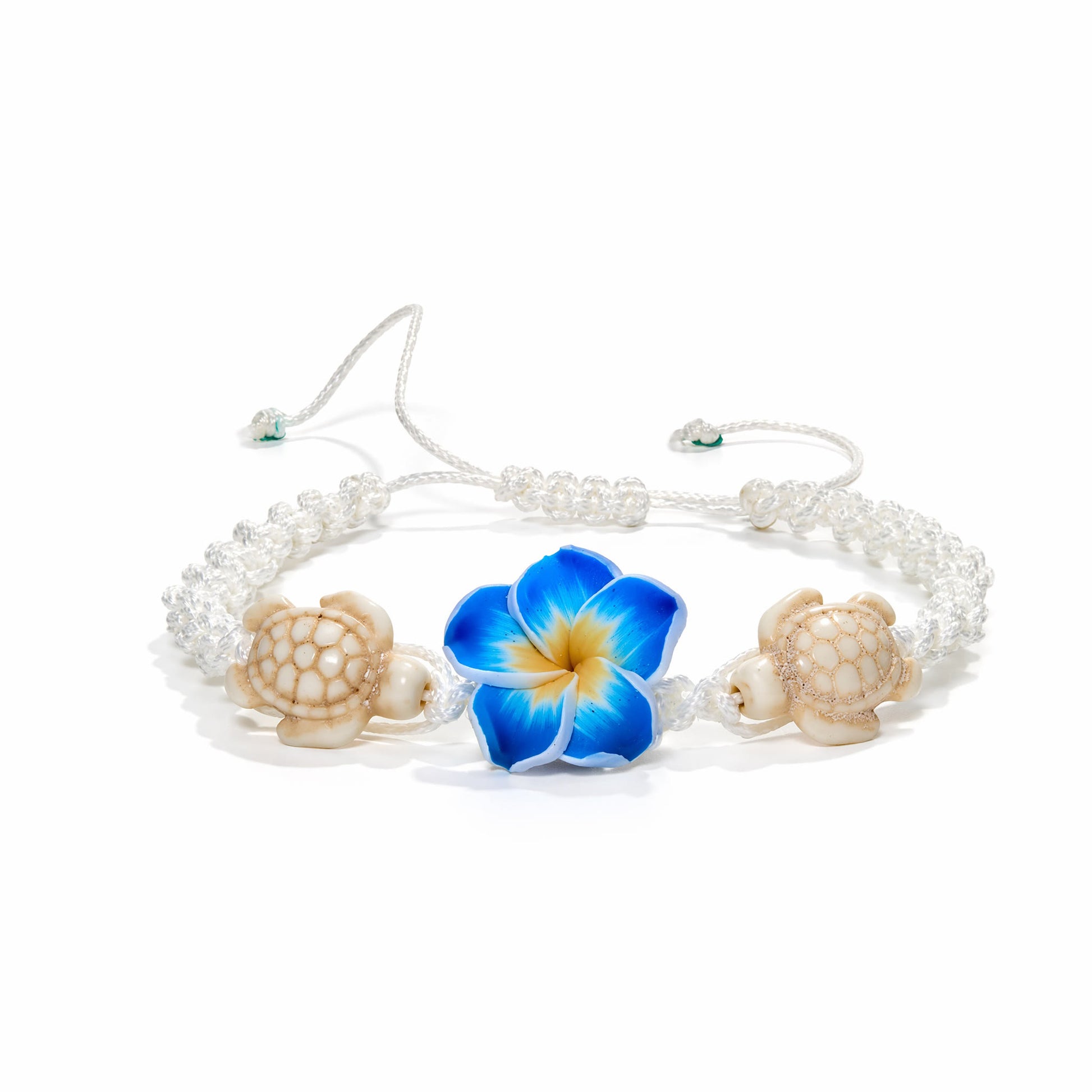 Hand-Woven Plumeria & Sea Turtle Rope Bracelet- Recycled Ocean Jewelry That Restores Marine Habitats - image 4