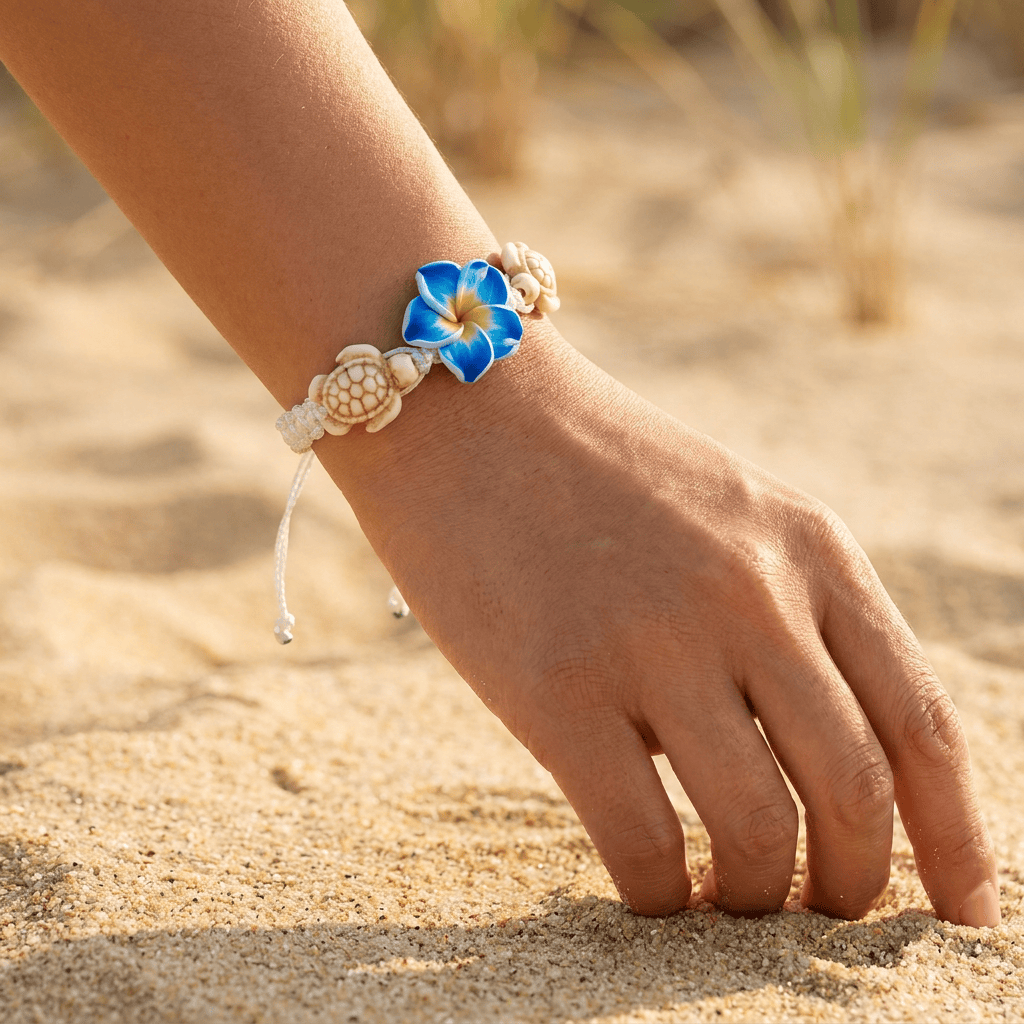 FREE Today: Hand-Woven Plumeria & Sea Turtle Rope Bracelet- Recycled Ocean Jewelry That Restores Marine Habitats - image 1