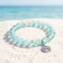 Save the Dolphins Recycled Glass Bracelet – Dolphin Pendant With 8mm Frosted Gold-Speckled Glass Beads - Blue - Approx. 6.93"/17.6cm - image 12