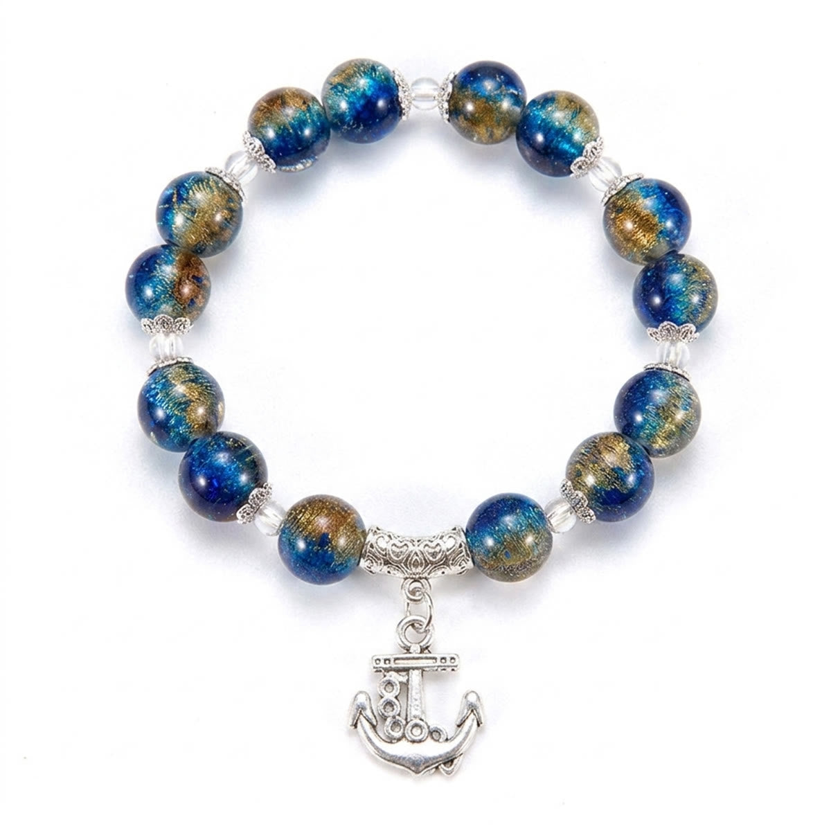 Nautical Charm Coloured Glaze Beaded Stretch Bracelet - image 6