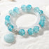 Nautical Charm Coloured Glaze Beaded Stretch Bracelet - Blue Shell - image 0