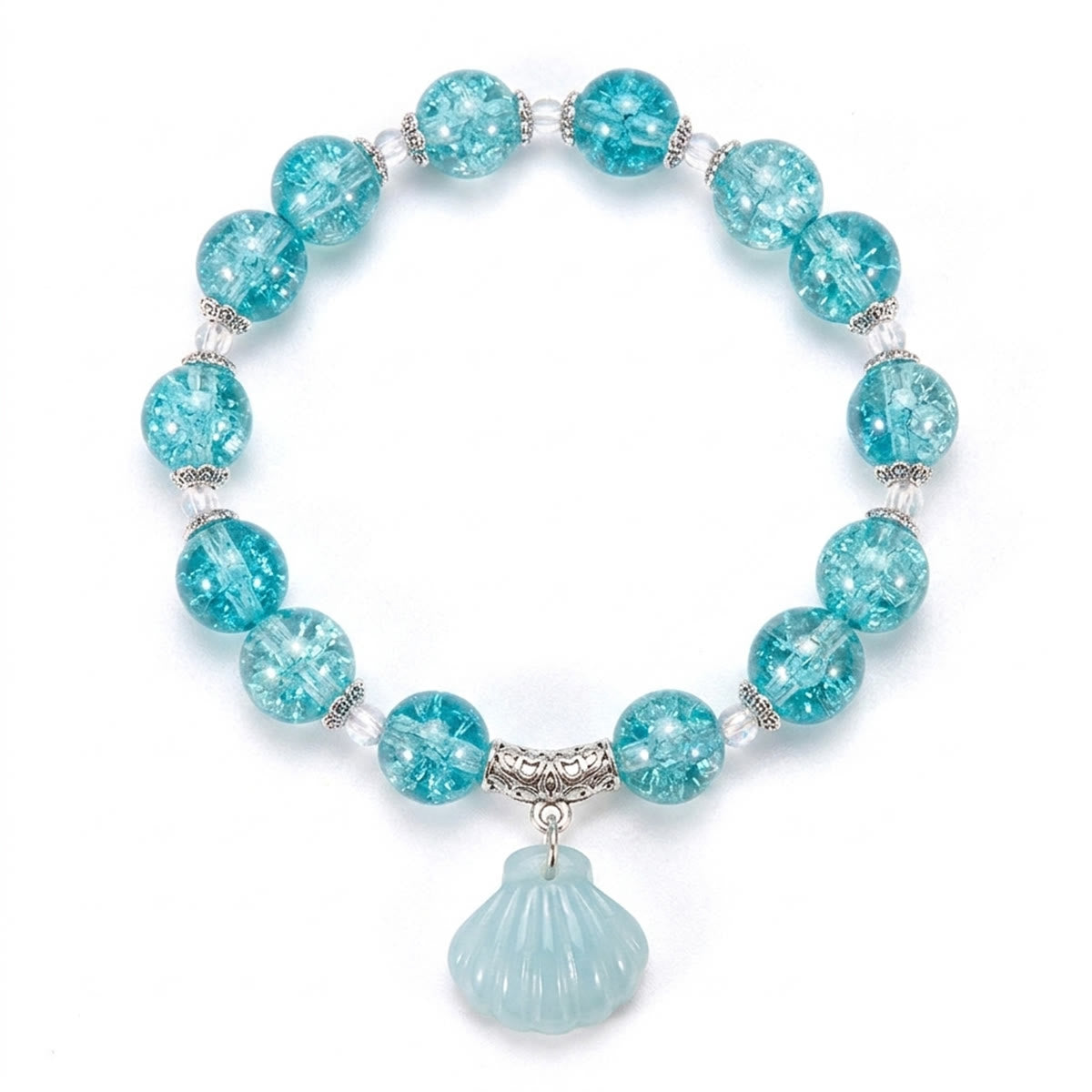 Nautical Charm Coloured Glaze Beaded Stretch Bracelet - image 1