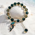Nautical Charm Coloured Glaze Beaded Stretch Bracelet - Teal Mermaid - image 9