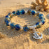 Nautical Charm Coloured Glaze Beaded Stretch Bracelet - Dark Blue Anchor - image 4