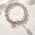 Nautical Charm Coloured Glaze Beaded Stretch Bracelet - Pink Whale - image 11
