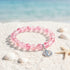 Save Marine Animals Seahorse Pendant Bracelet – Recycled 8mm Frosted Gold-Speckled Glass Beads - Red - Approx. 6.93"/17.6cm - image 9