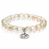 Save Marine Animals Seahorse Pendant Bracelet – Recycled 8mm Frosted Gold-Speckled Glass Beads - image 0