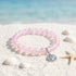 Save Marine Animals Seahorse Pendant Bracelet – Recycled 8mm Frosted Gold-Speckled Glass Beads - Light Purple - Approx. 6.93"/17.6cm - image 13