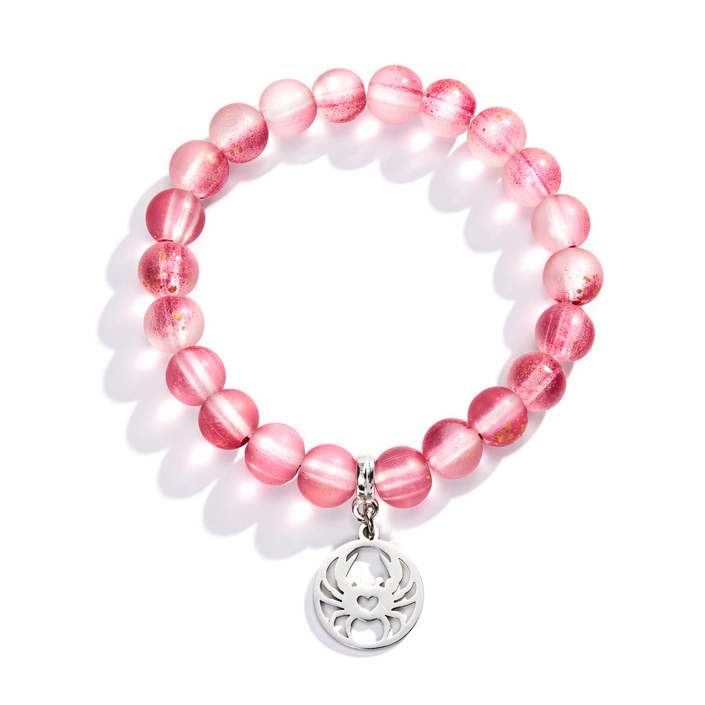 Crab Ocean Protector Reborn Bracelet – Recycled 8mm Frosted Gold-Speckled Glass Beads - image 13