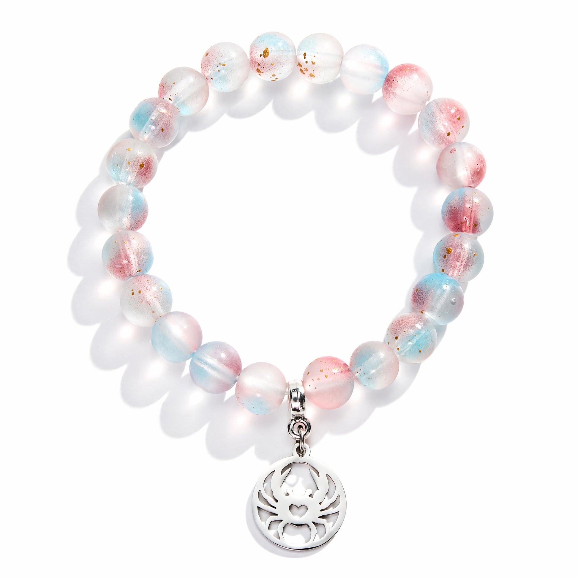 Crab Ocean Protector Reborn Bracelet – Recycled 8mm Frosted Gold-Speckled Glass Beads - image 11