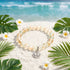Crab Ocean Protector Reborn Bracelet – Recycled 8mm Frosted Gold-Speckled Glass Beads - Orange Blue - Approx. 6.93"/17.6cm - image 8