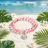 Crab Ocean Protector Reborn Bracelet – Recycled 8mm Frosted Gold-Speckled Glass Beads - Red - Approx. 6.93"/17.6cm - image 12