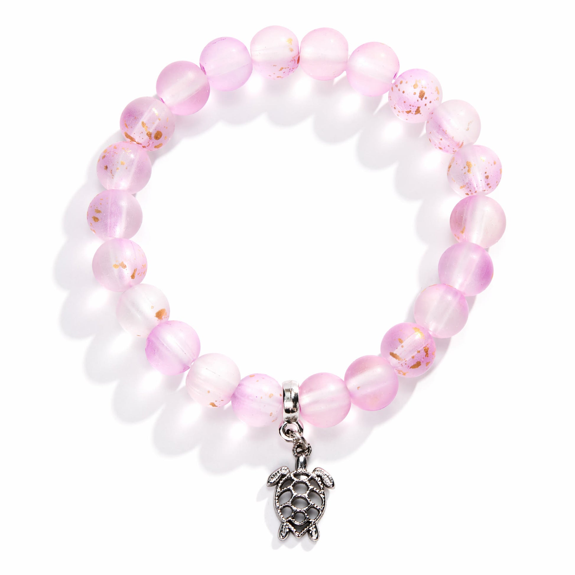 Supporting Ocean Cleanup Turtle Haven Reborn Bracelet – Recycled 8mm Frosted Gold-Speckled Glass Beads - image 15