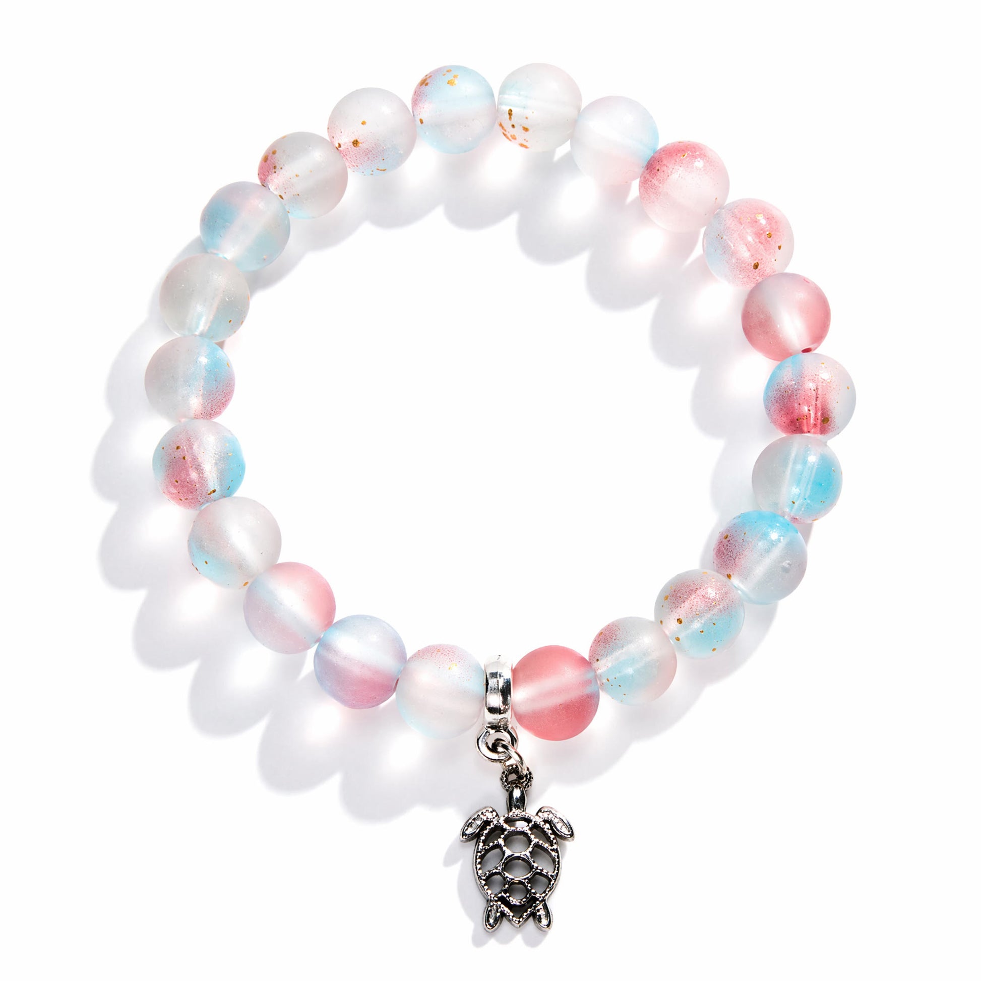 Supporting Ocean Cleanup Turtle Haven Reborn Bracelet – Recycled 8mm Frosted Gold-Speckled Glass Beads - image 11