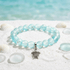Supporting Ocean Cleanup Turtle Haven Reborn Bracelet – Recycled 8mm Frosted Gold-Speckled Glass Beads - image 6