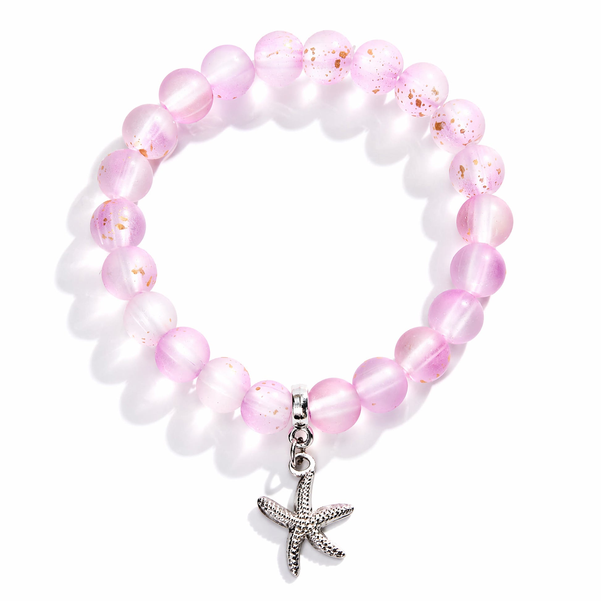 Protect Marine Life Starfish Savior Reborn Bracelet – Recycled 8mm Frosted Gold-Speckled Glass Beads - image 15