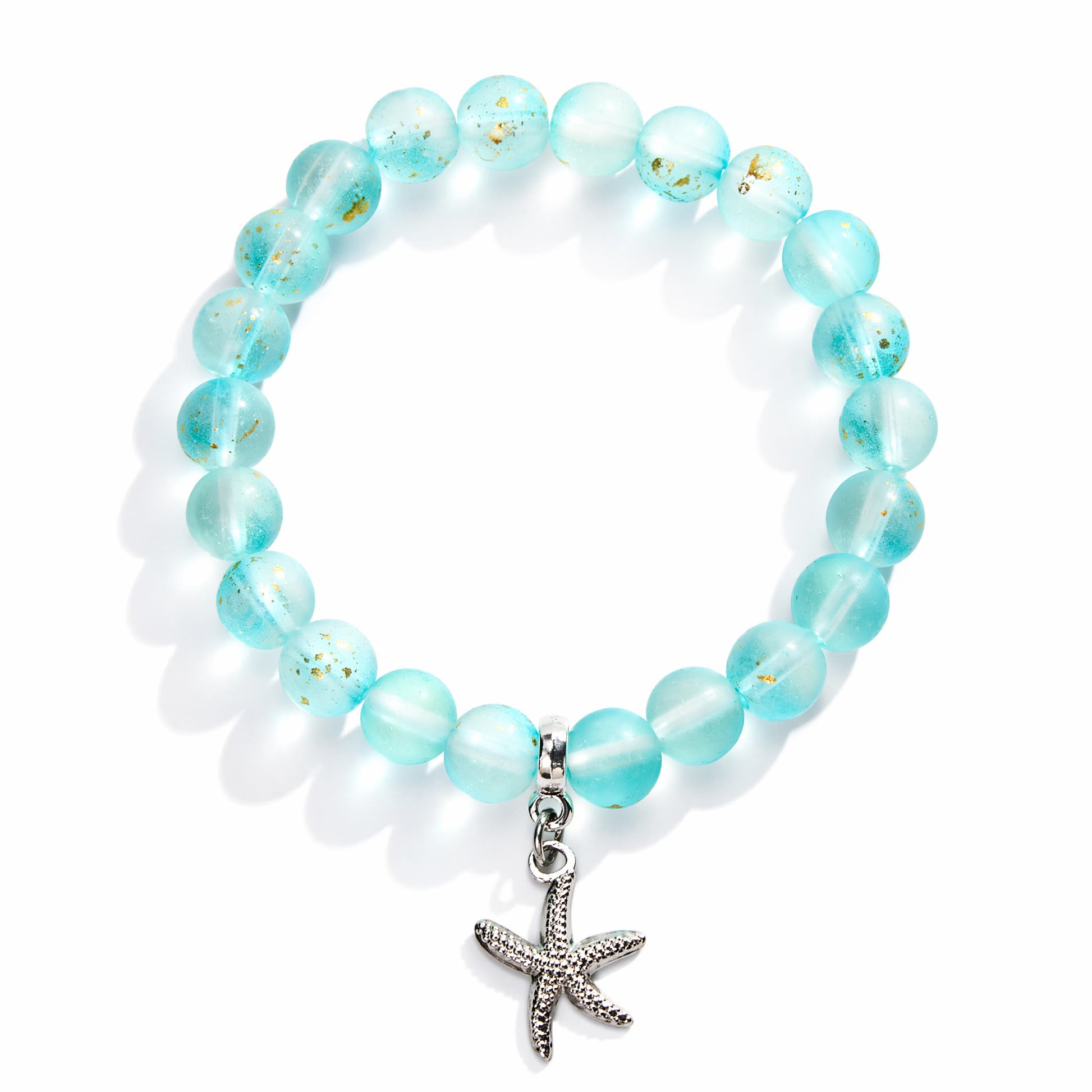 Protect Marine Life Starfish Savior Reborn Bracelet – Recycled 8mm Frosted Gold-Speckled Glass Beads - image 9