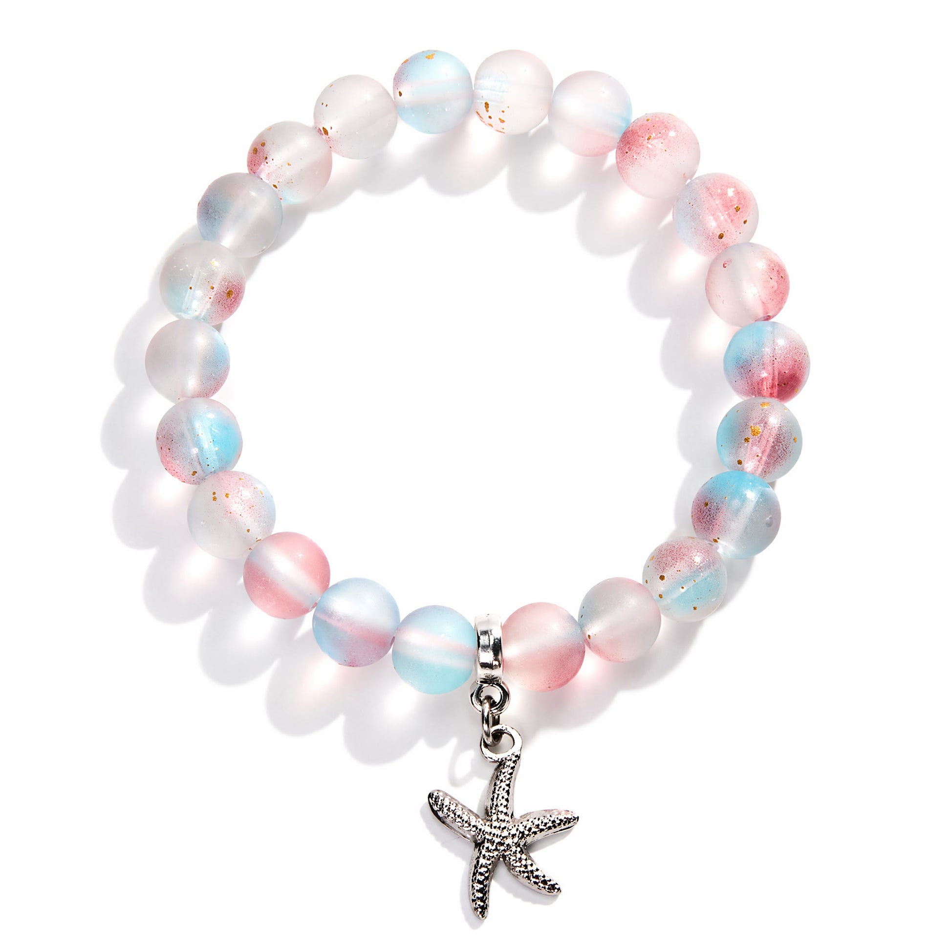 Protect Marine Life Starfish Savior Reborn Bracelet – Recycled 8mm Frosted Gold-Speckled Glass Beads - image 13