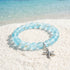 Protect Marine Life Starfish Savior Reborn Bracelet – Recycled 8mm Frosted Gold-Speckled Glass Beads - Blue - Approx. 6.93"/17.6cm - image 8