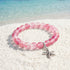 Protect Marine Life Starfish Savior Reborn Bracelet – Recycled 8mm Frosted Gold-Speckled Glass Beads - Red - Approx. 6.93"/17.6cm - image 2