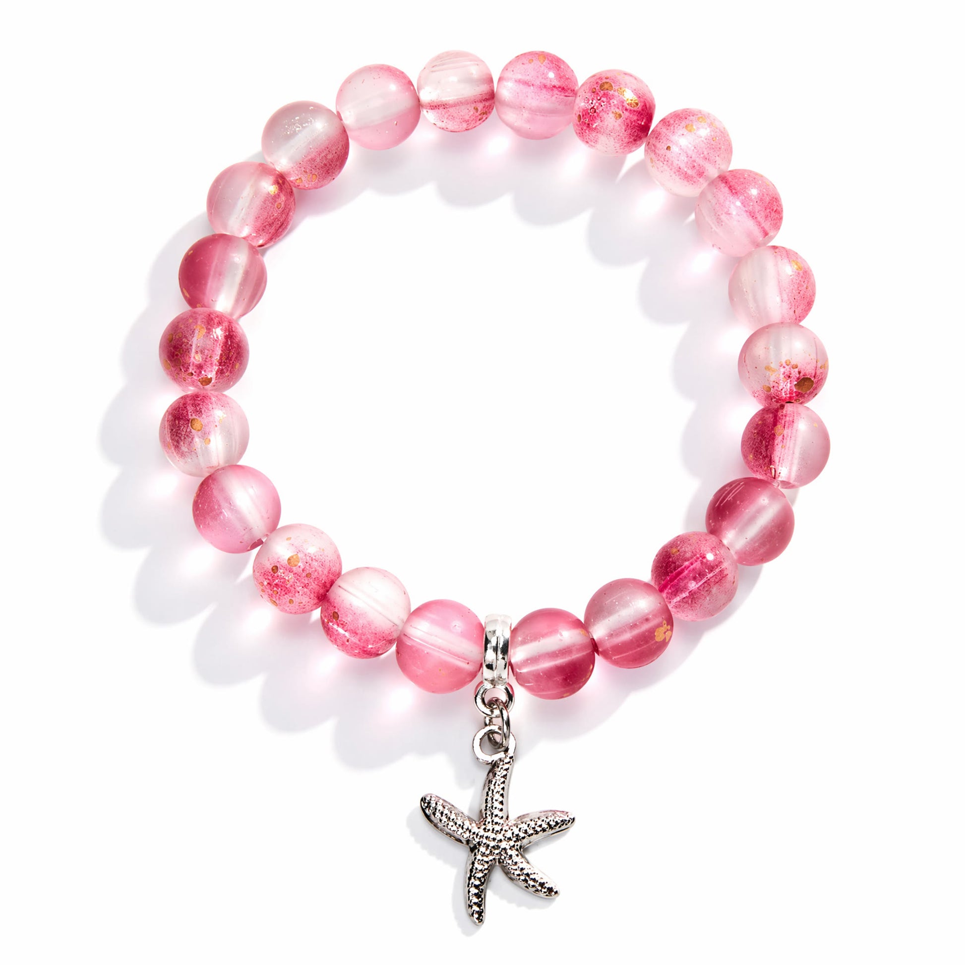 Protect Marine Life Starfish Savior Reborn Bracelet – Recycled 8mm Frosted Gold-Speckled Glass Beads - image 7