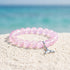 Supporting Ocean Cleanup Whale Tail Rescue Bracelet – Recycled 8mm Frosted Gold-Speckled Glass Beads - Light Purple - Approx. 6.93"/17.6cm - image 14