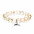 Supporting Ocean Cleanup Whale Tail Rescue Bracelet – Recycled 8mm Frosted Gold-Speckled Glass Beads - image 0