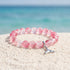 Supporting Ocean Cleanup Whale Tail Rescue Bracelet – Recycled 8mm Frosted Gold-Speckled Glass Beads - Red - Approx. 6.93"/17.6cm - image 8
