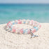 Supporting Ocean Cleanup Whale Tail Rescue Bracelet – Recycled 8mm Frosted Gold-Speckled Glass Beads - Red Blue - Approx. 6.93"/17.6cm - image 12