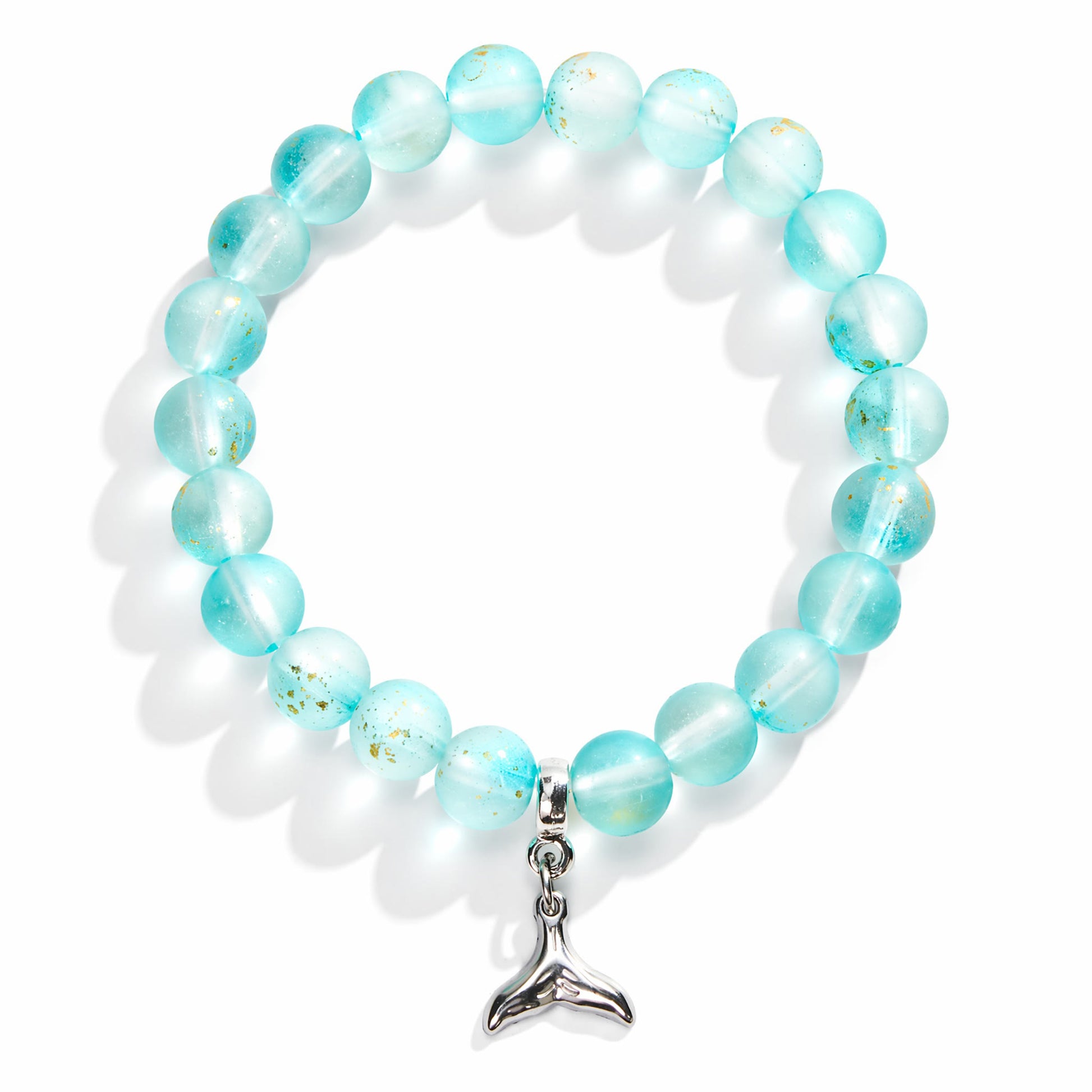 Supporting Ocean Cleanup Whale Tail Rescue Bracelet – Recycled 8mm Frosted Gold-Speckled Glass Beads - image 11