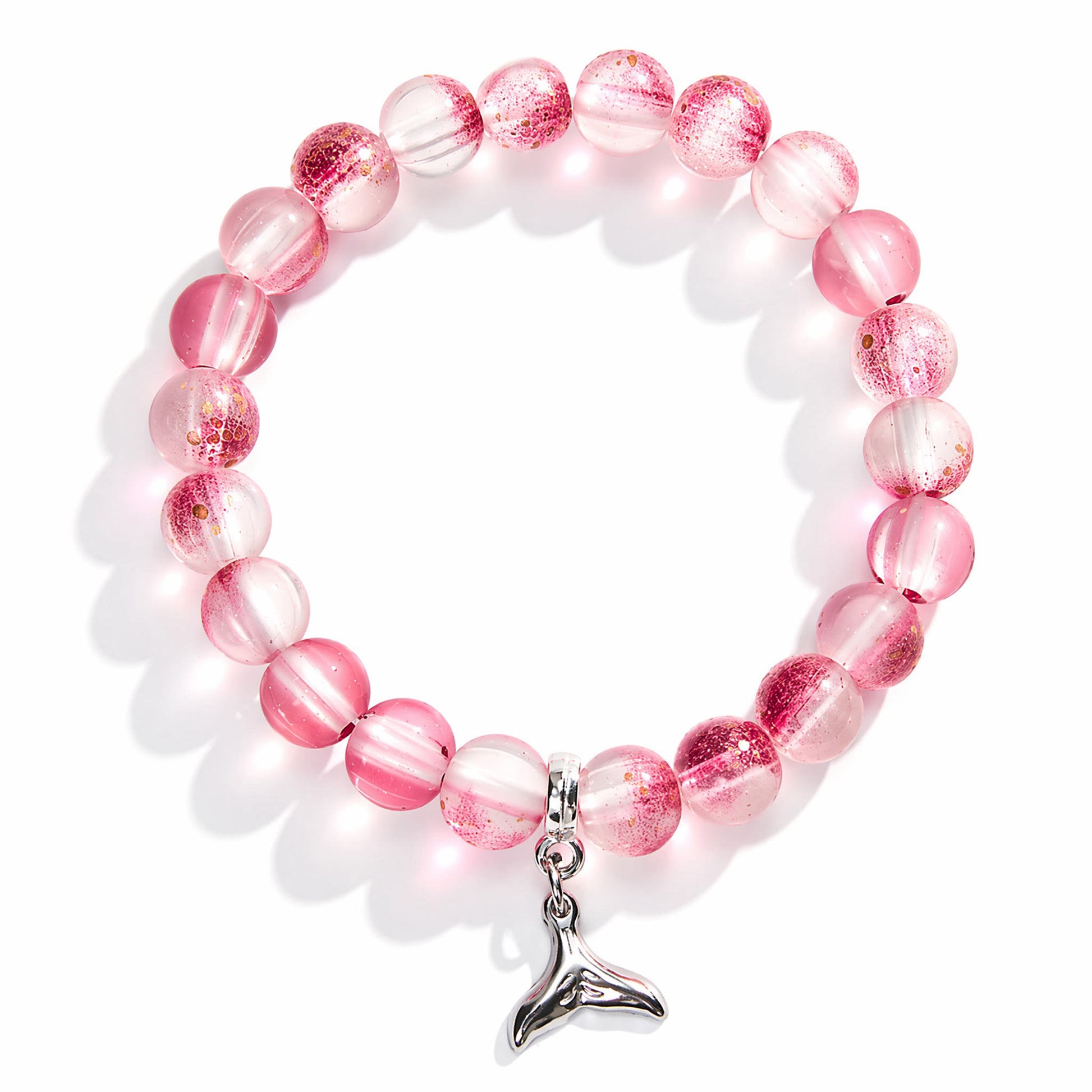 Supporting Ocean Cleanup Whale Tail Rescue Bracelet – Recycled 8mm Frosted Gold-Speckled Glass Beads - image 9