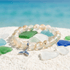 Supporting Ocean Cleanup Whale Tail Rescue Bracelet – Recycled 8mm Frosted Gold-Speckled Glass Beads - image 6