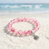 Protect Ocean Life Shell Pendant Rescue Bracelet – Recycled 8mm Frosted Gold-Speckled Glass Beads - Red - Approx. 6.93"/17.6cm - image 10